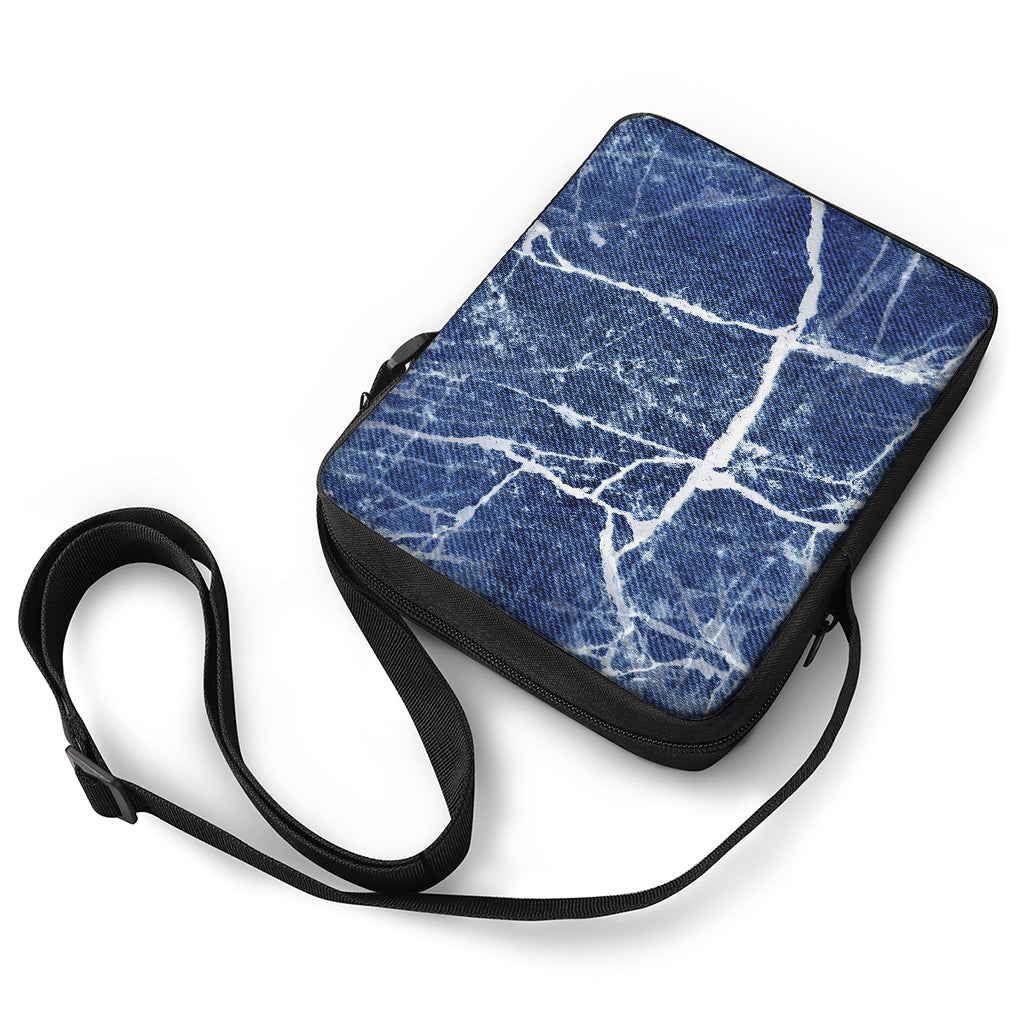 Marble Denim Jeans Pattern Print Rectangular Crossbody Bag