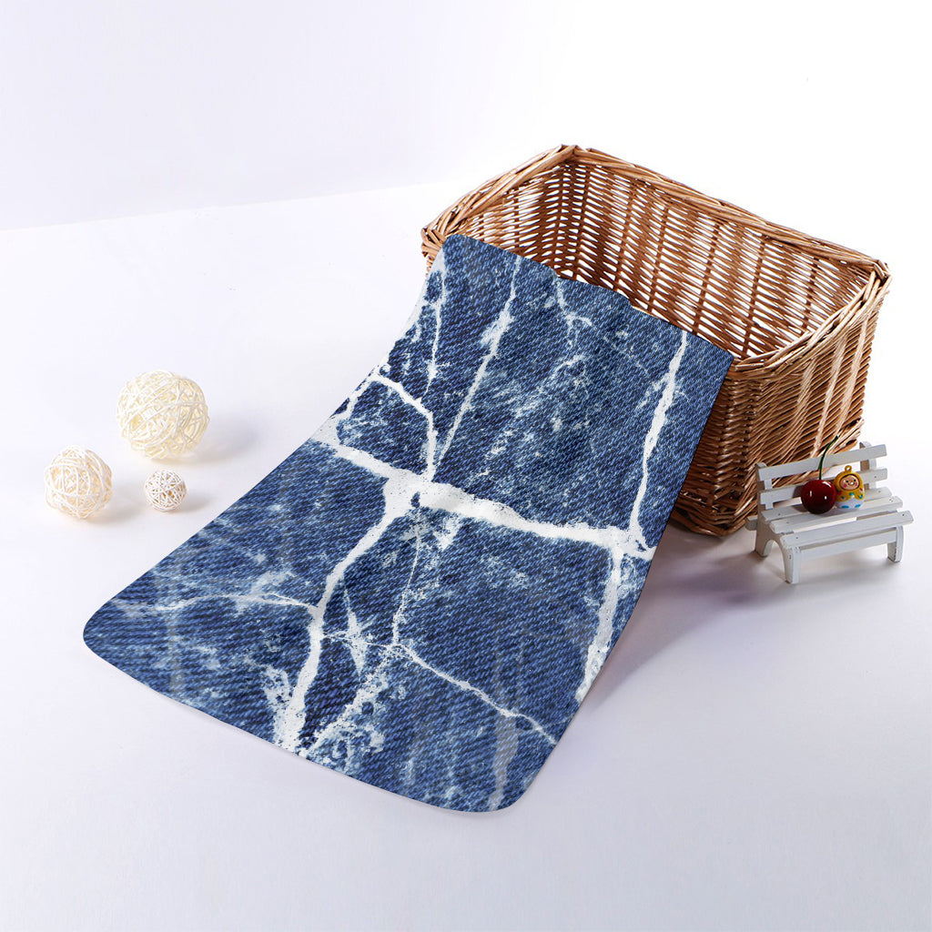 Marble Denim Jeans Pattern Print Towel