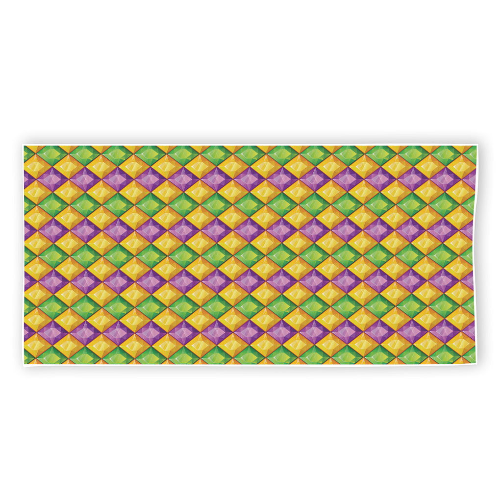 Mardi Gras Diamond Pattern Print Beach Towel