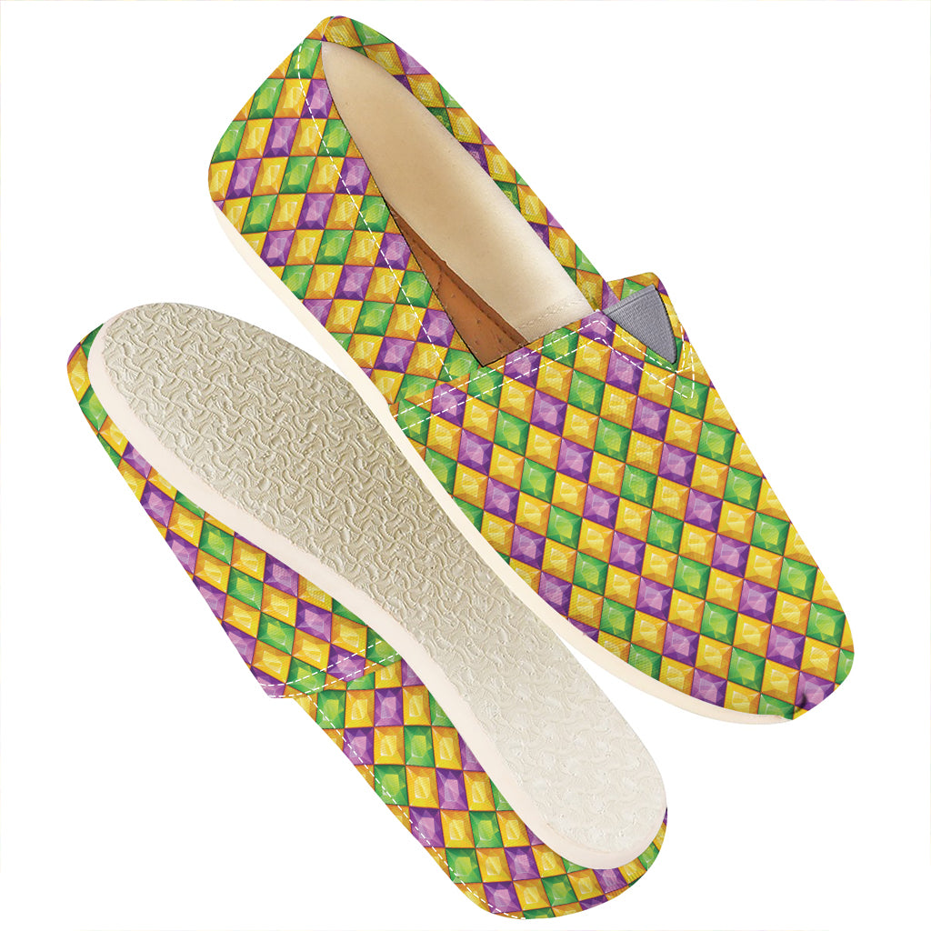 Mardi Gras Diamond Pattern Print Casual Shoes