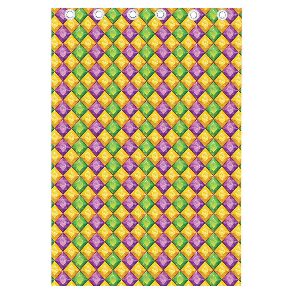 Mardi Gras Diamond Pattern Print Curtain