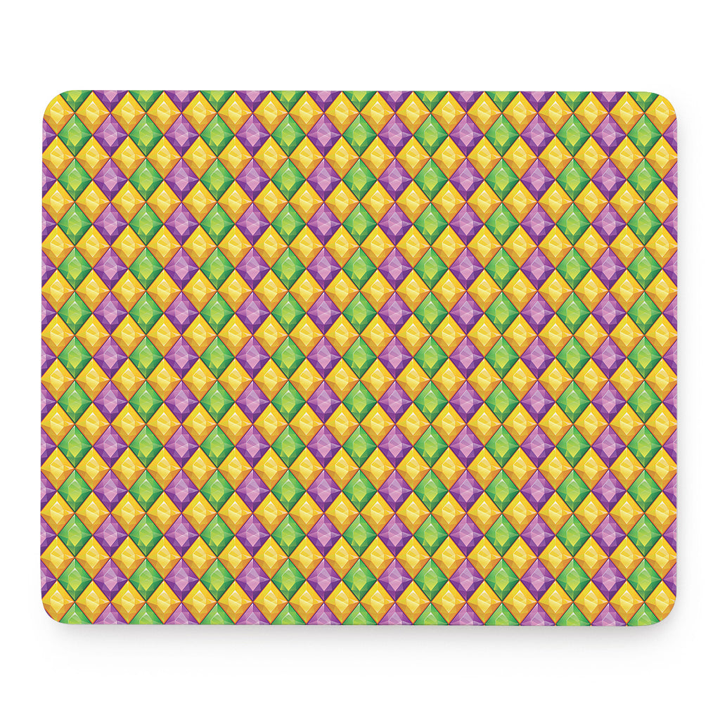 Mardi Gras Diamond Pattern Print Mouse Pad