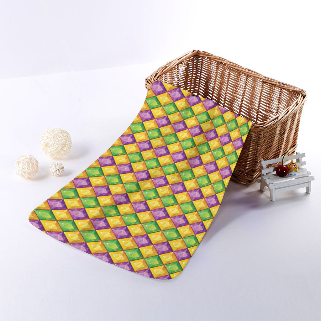 Mardi Gras Diamond Pattern Print Towel