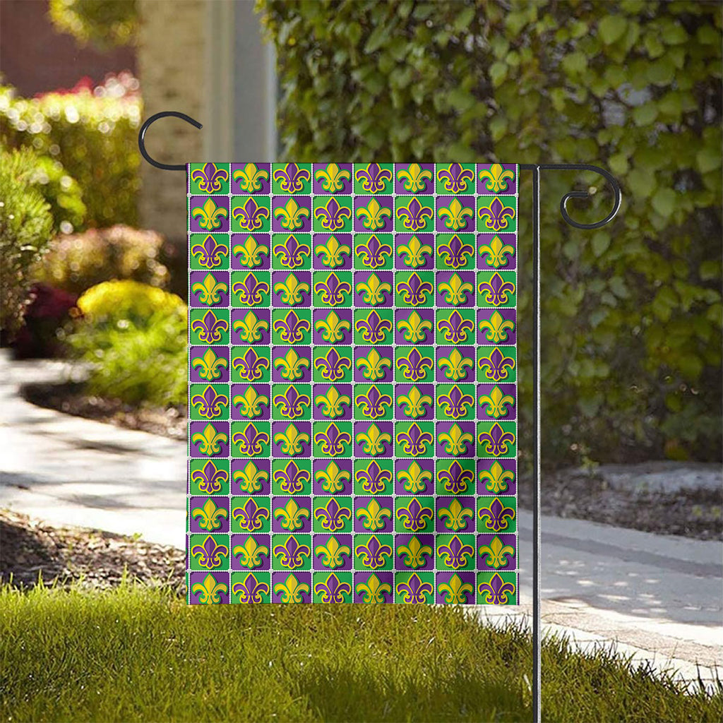 Mardi Gras Fleur De Lis Pattern Print House Flag