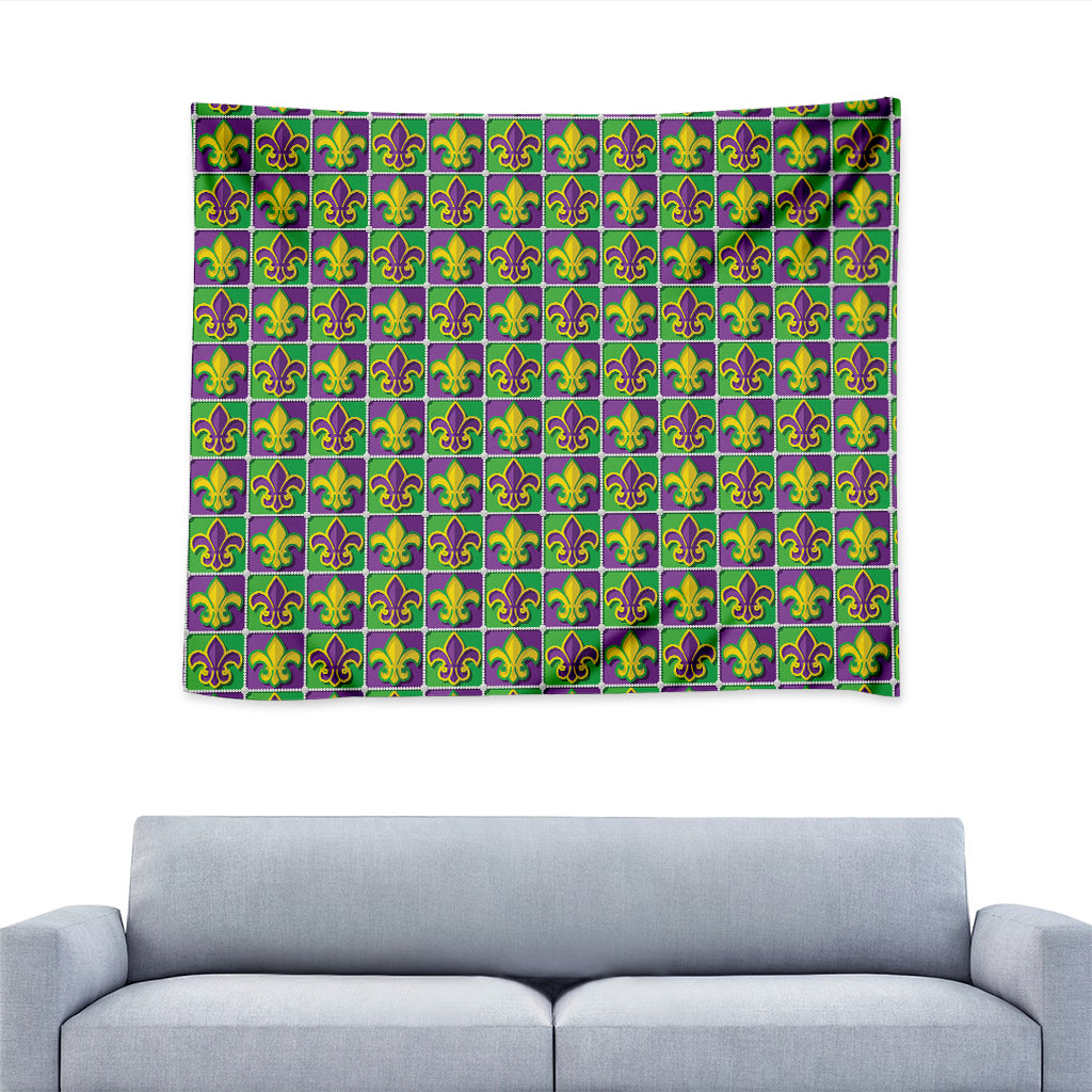 Mardi Gras Fleur De Lis Pattern Print Tapestry