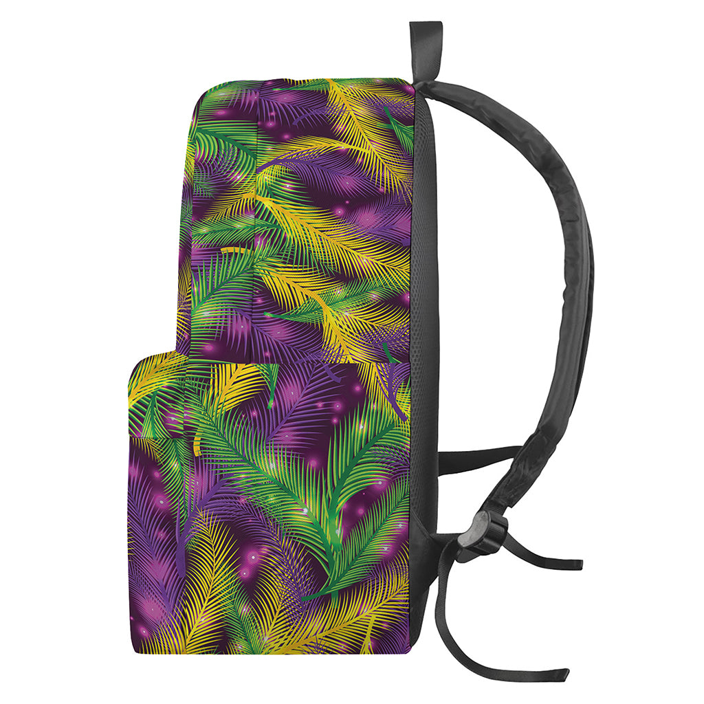 Mardi Gras Palm Leaf Pattern Print Backpack