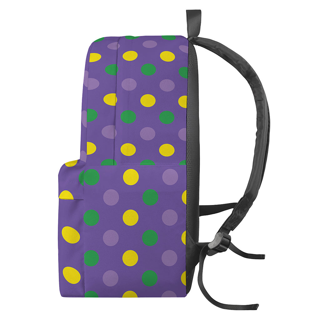 Mardi Gras Polka Dot Pattern Print Backpack