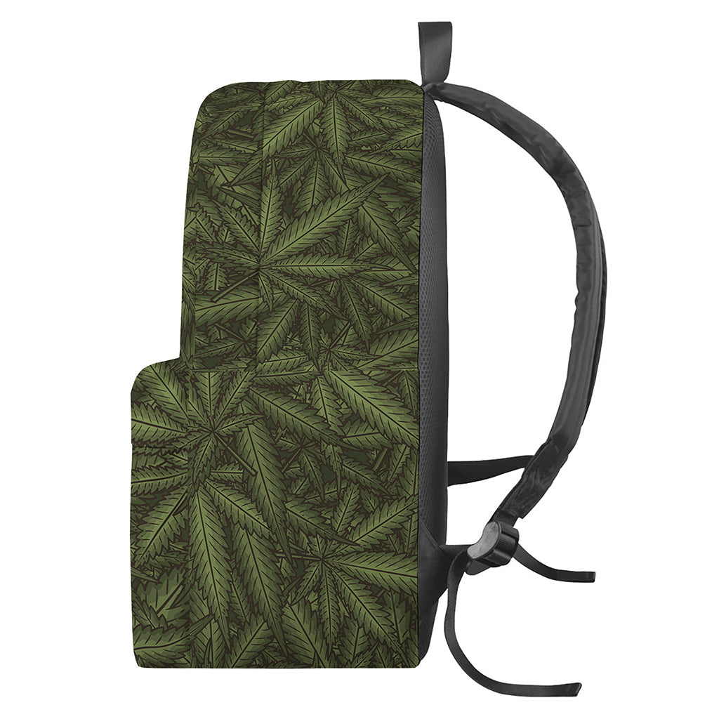 Marijuana Leaf Pattern Print Backpack