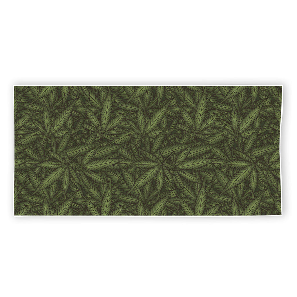 Marijuana Leaf Pattern Print Beach Towel