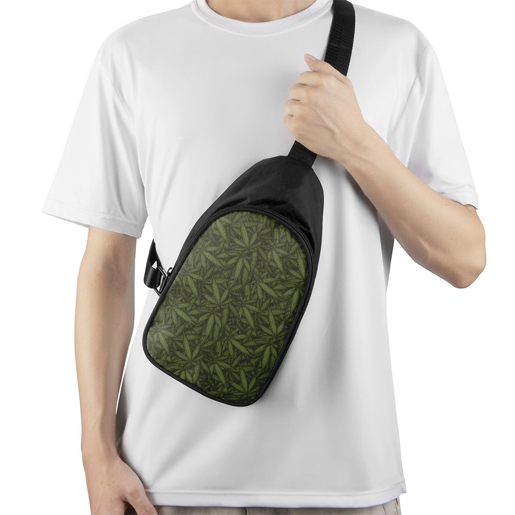 Marijuana Leaf Pattern Print Chest Bag