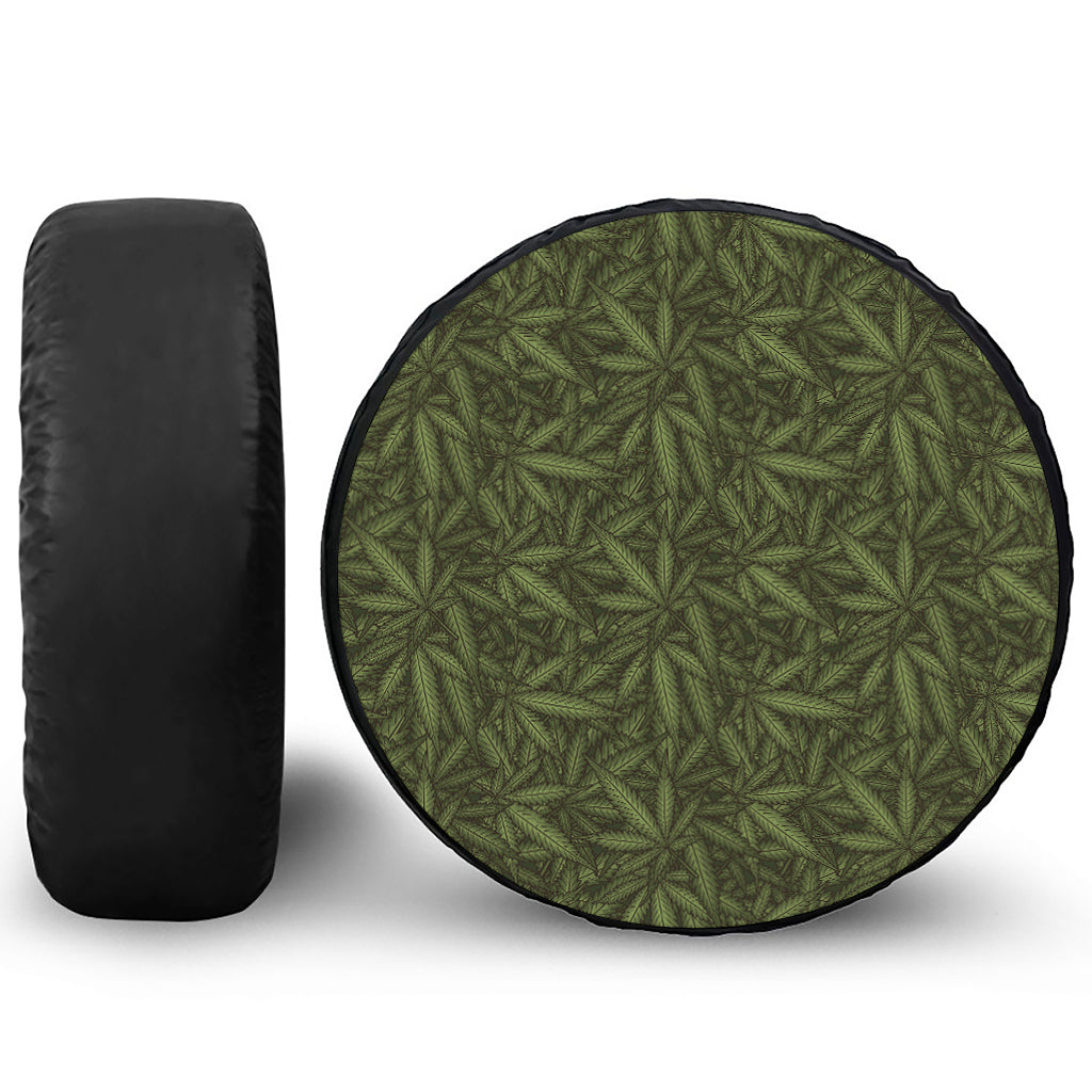 Marijuana Leaf Pattern Print Tire Cover