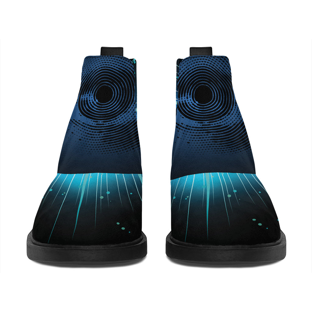 Masonic Eye All Seeing Print Flat Ankle Boots