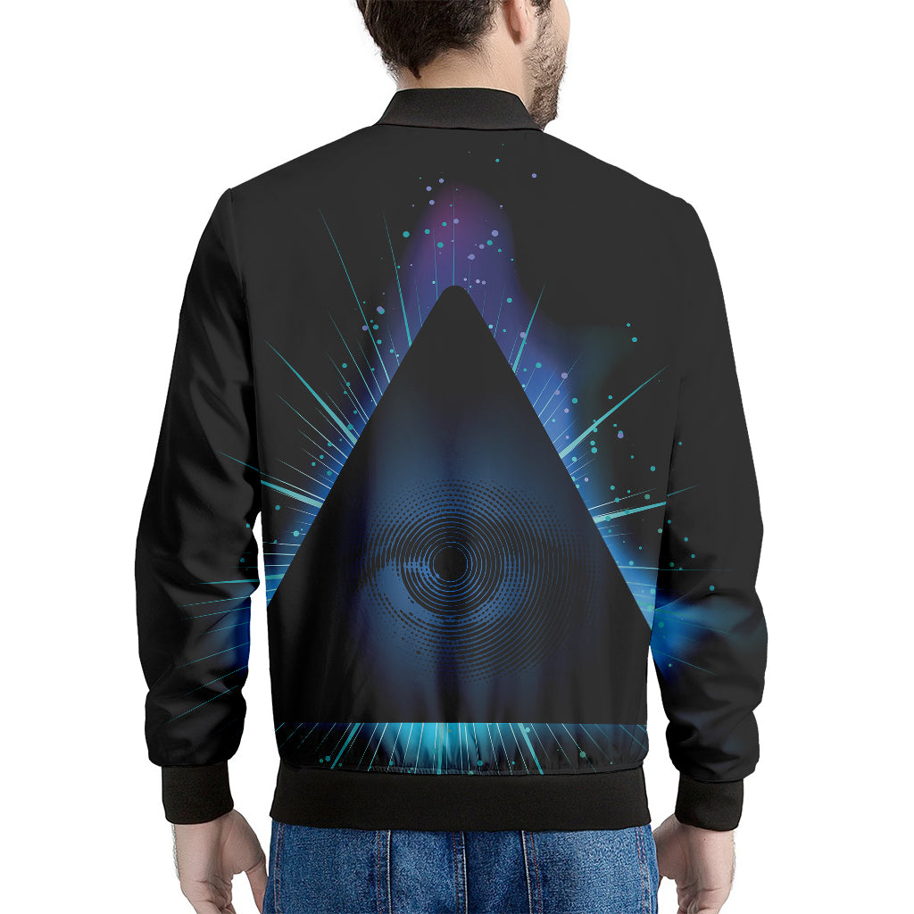 Masonic Eye All Seeing Print Men's Bomber Jacket