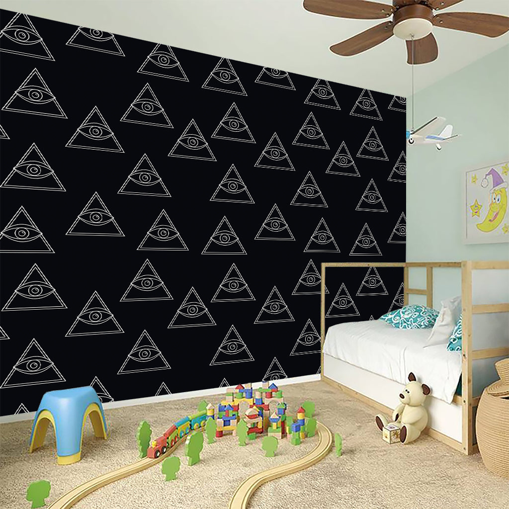 Masonic Eye Pattern Print Wall Sticker