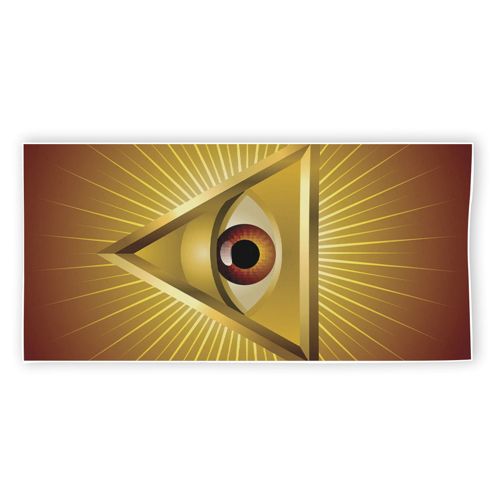 Masonic Eye Sight Print Beach Towel