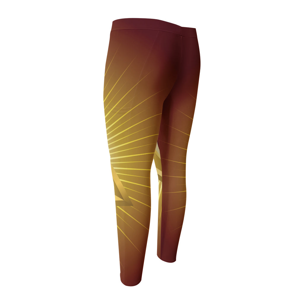 Masonic Eye Sight Print Men's Compression Pants