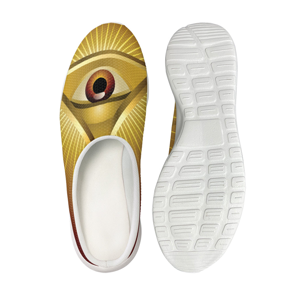 Masonic Eye Sight Print Mesh Casual Shoes