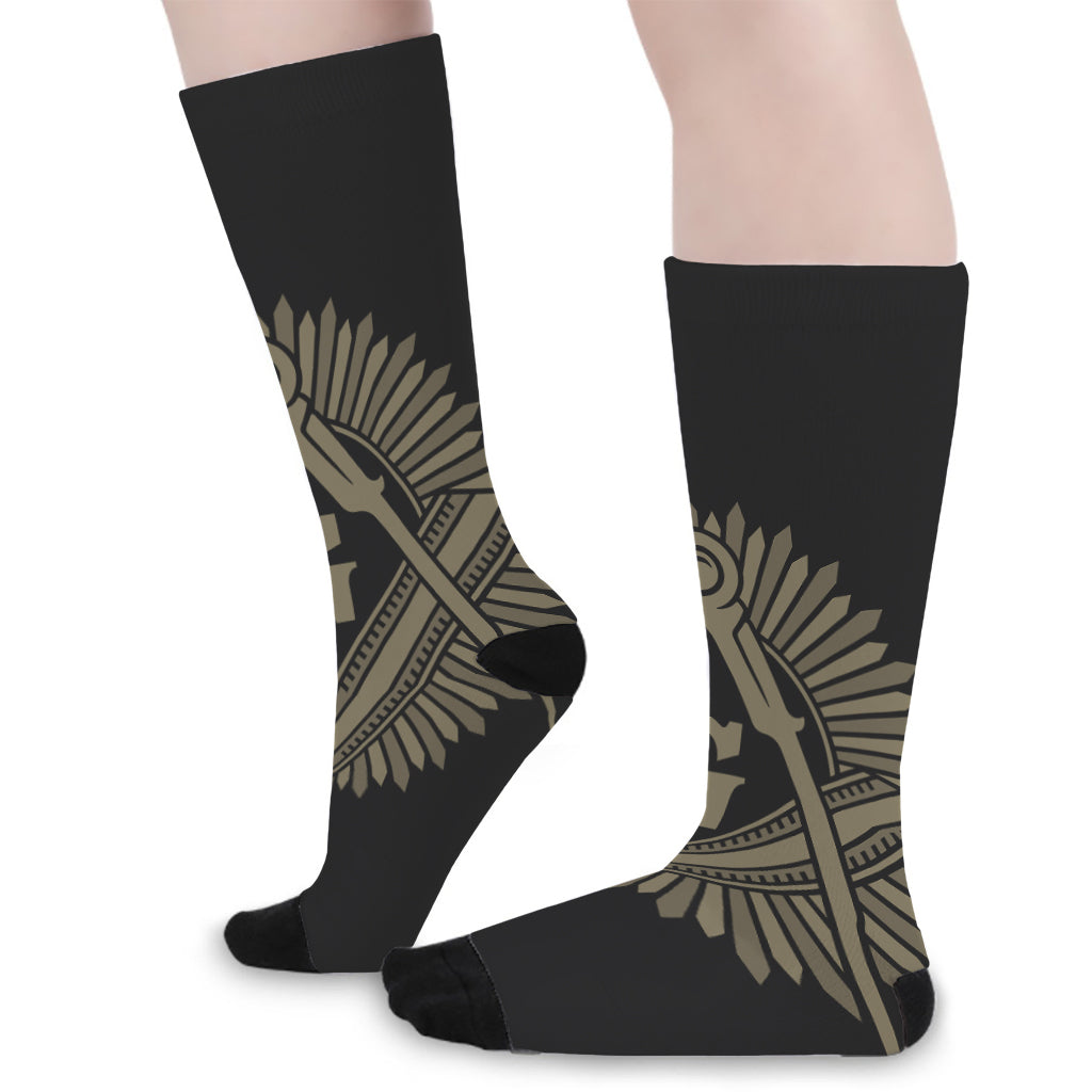 Masonic Freemasonry Print Long Socks