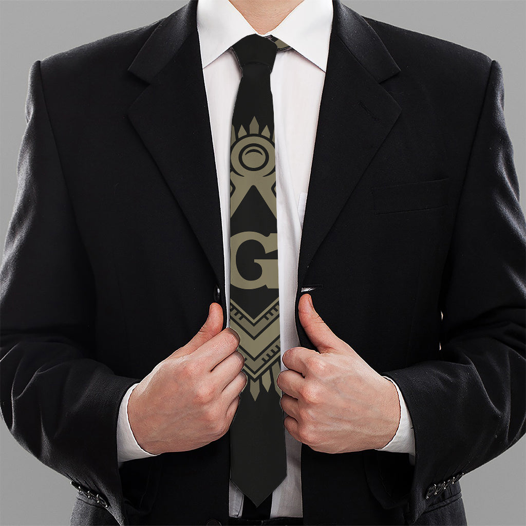 Masonic Freemasonry Print Necktie