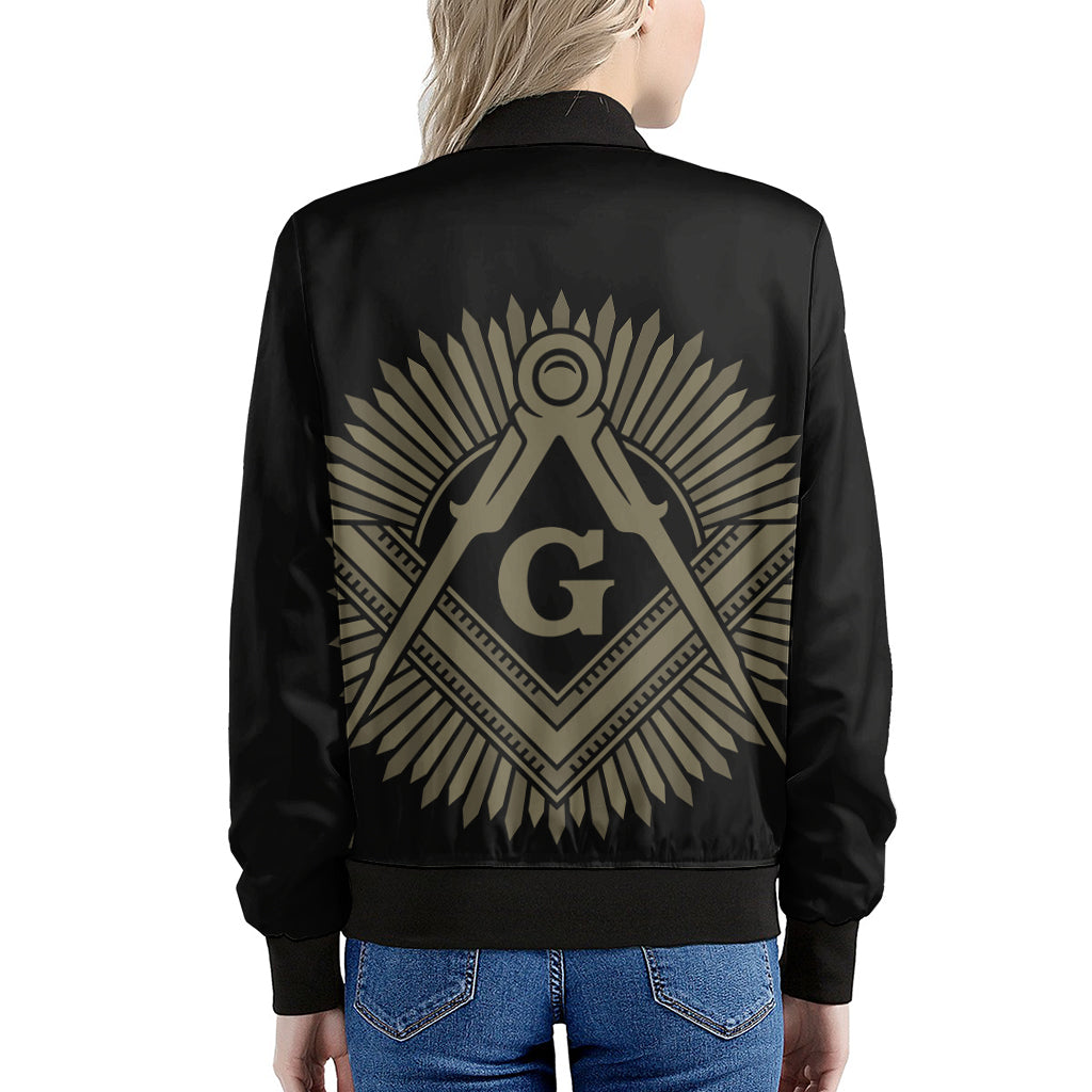 Masonic Freemasonry Print Women's Bomber Jacket