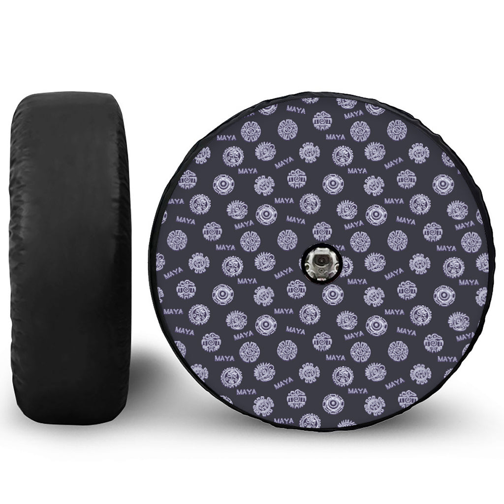 Maya Symbol Pattern Print Tire Cover With Camera Hole