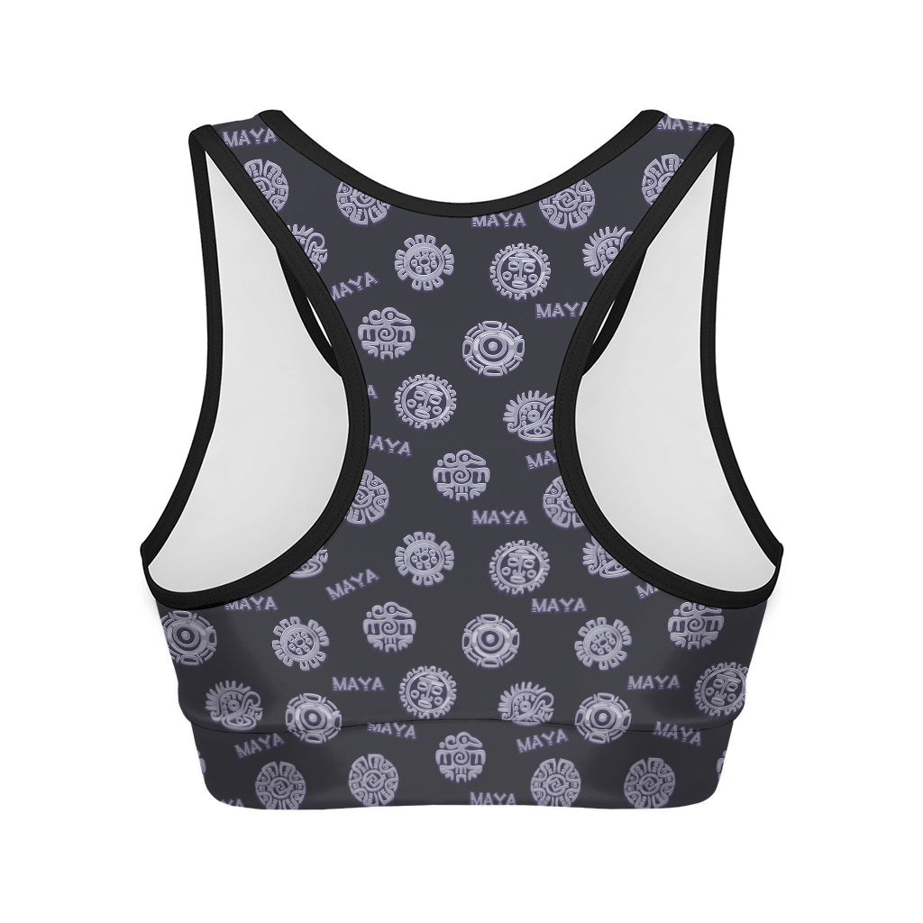 Maya Symbol Pattern Print Women's Sports Bra