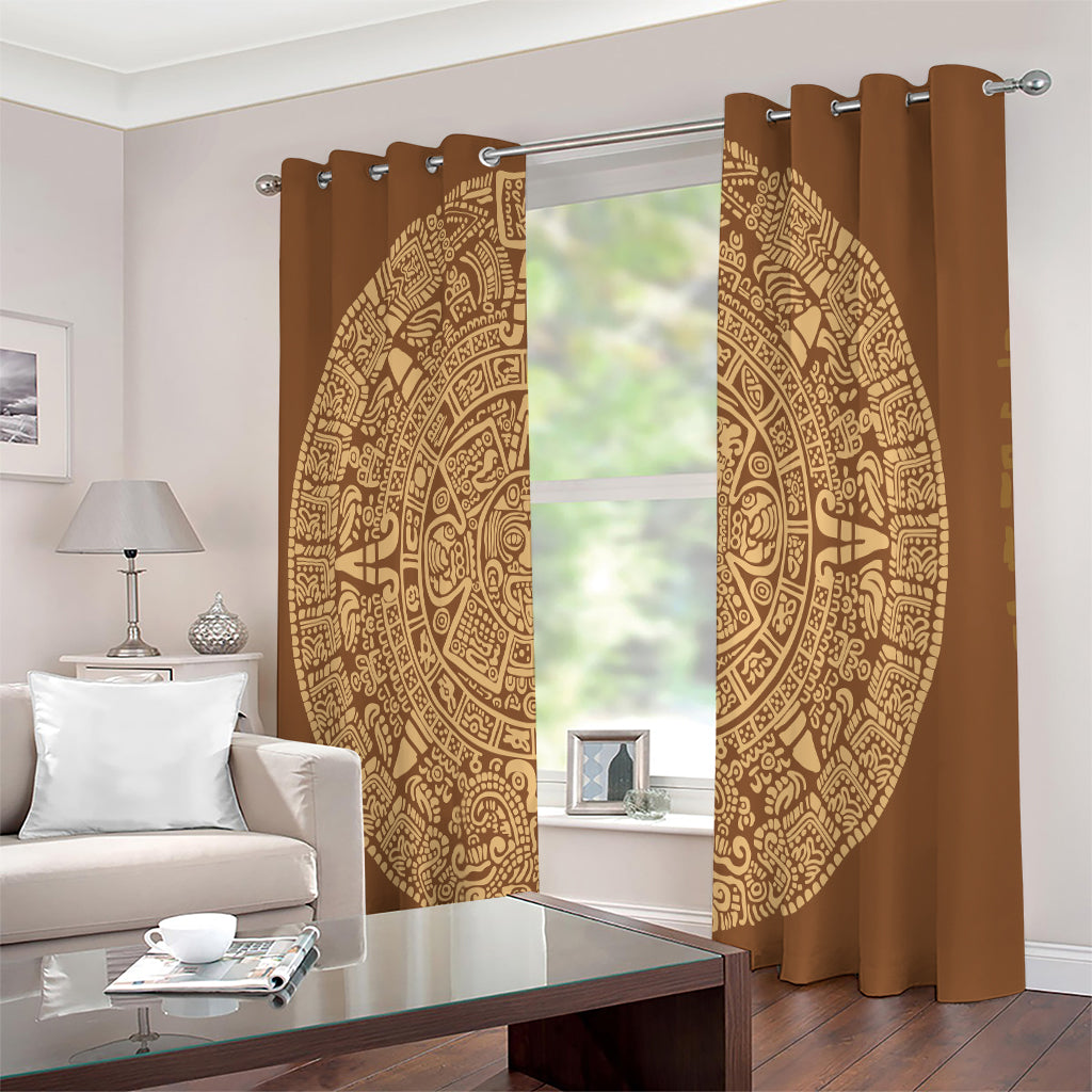 Mayan Calendar Print Extra Wide Grommet Curtains