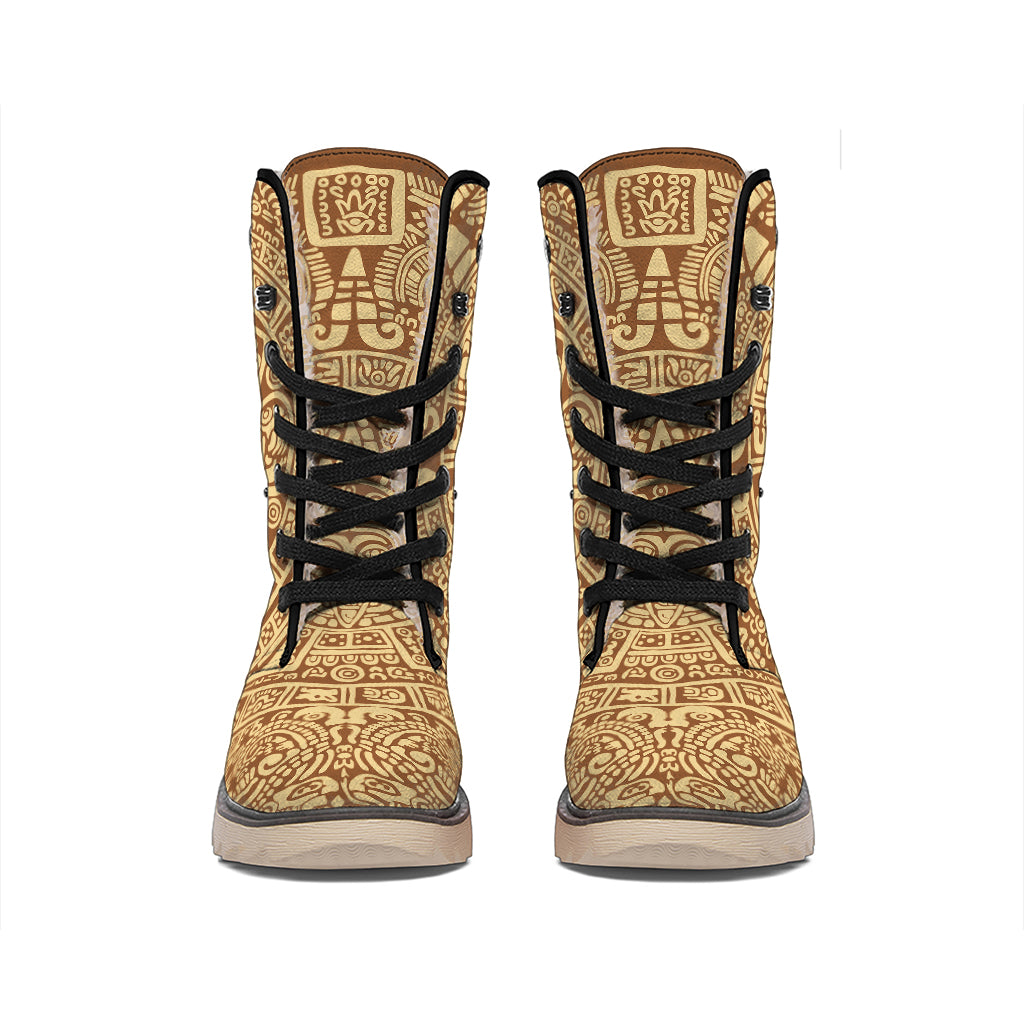 Mayan Calendar Print Winter Boots