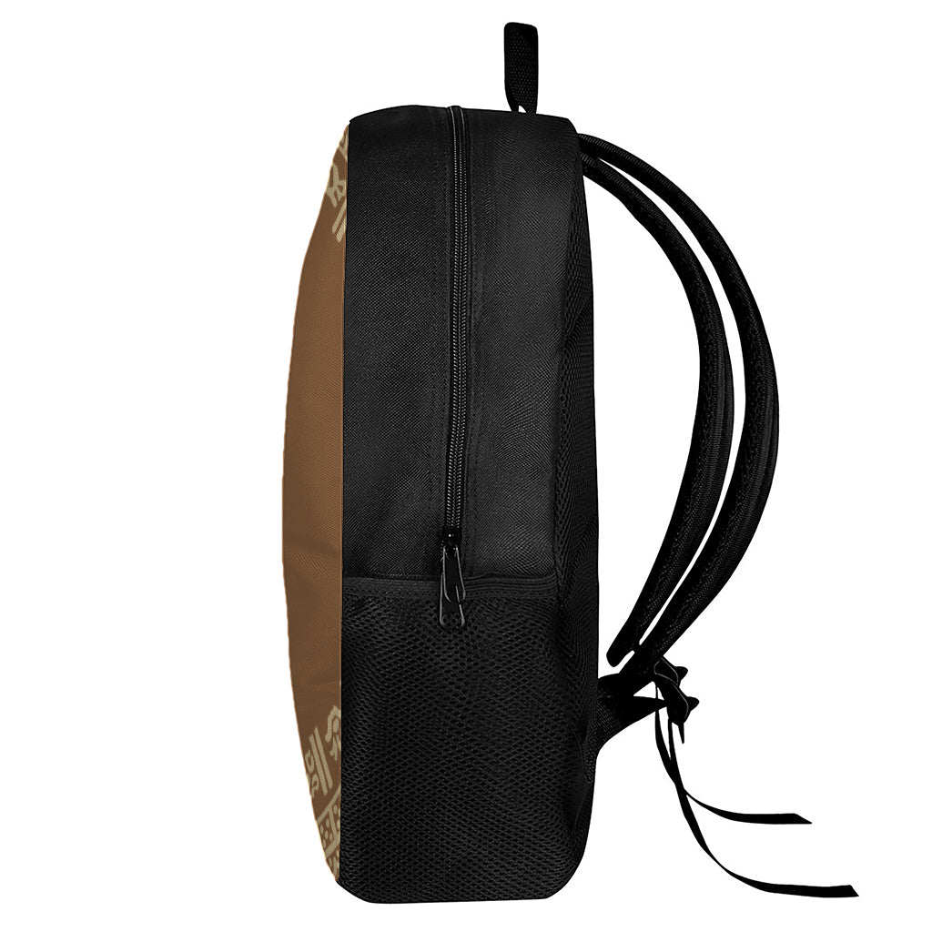 Mayan Circle Symbol Print 17 Inch Backpack