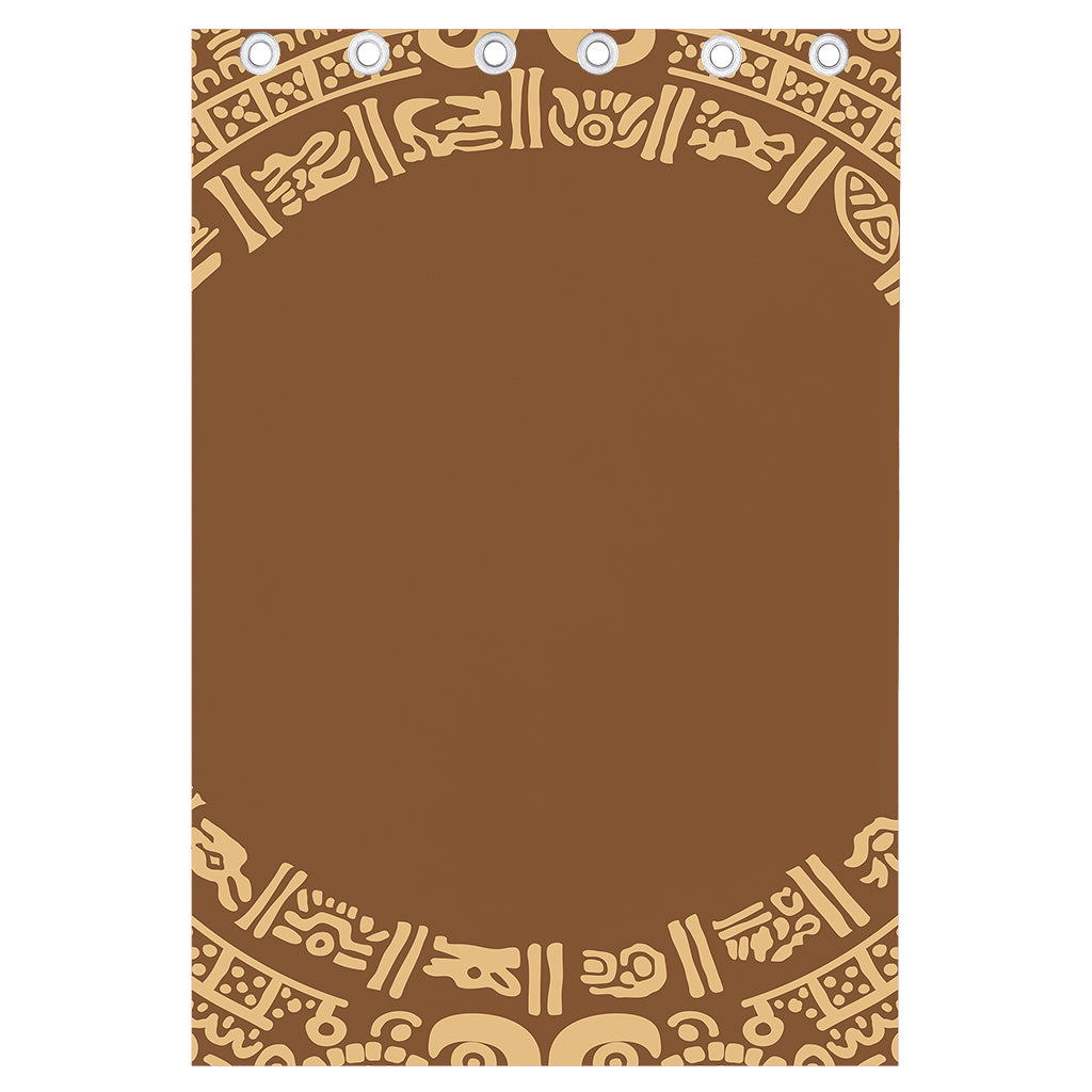 Mayan Circle Symbol Print Curtain