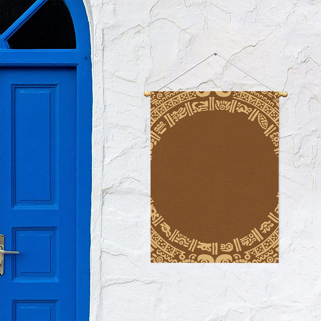 Mayan Circle Symbol Print Garden Flag