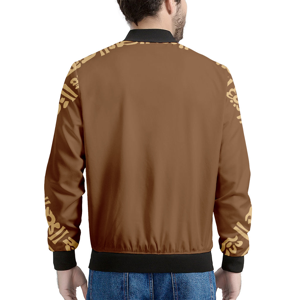 Mayan Circle Symbol Print Men's Bomber Jacket