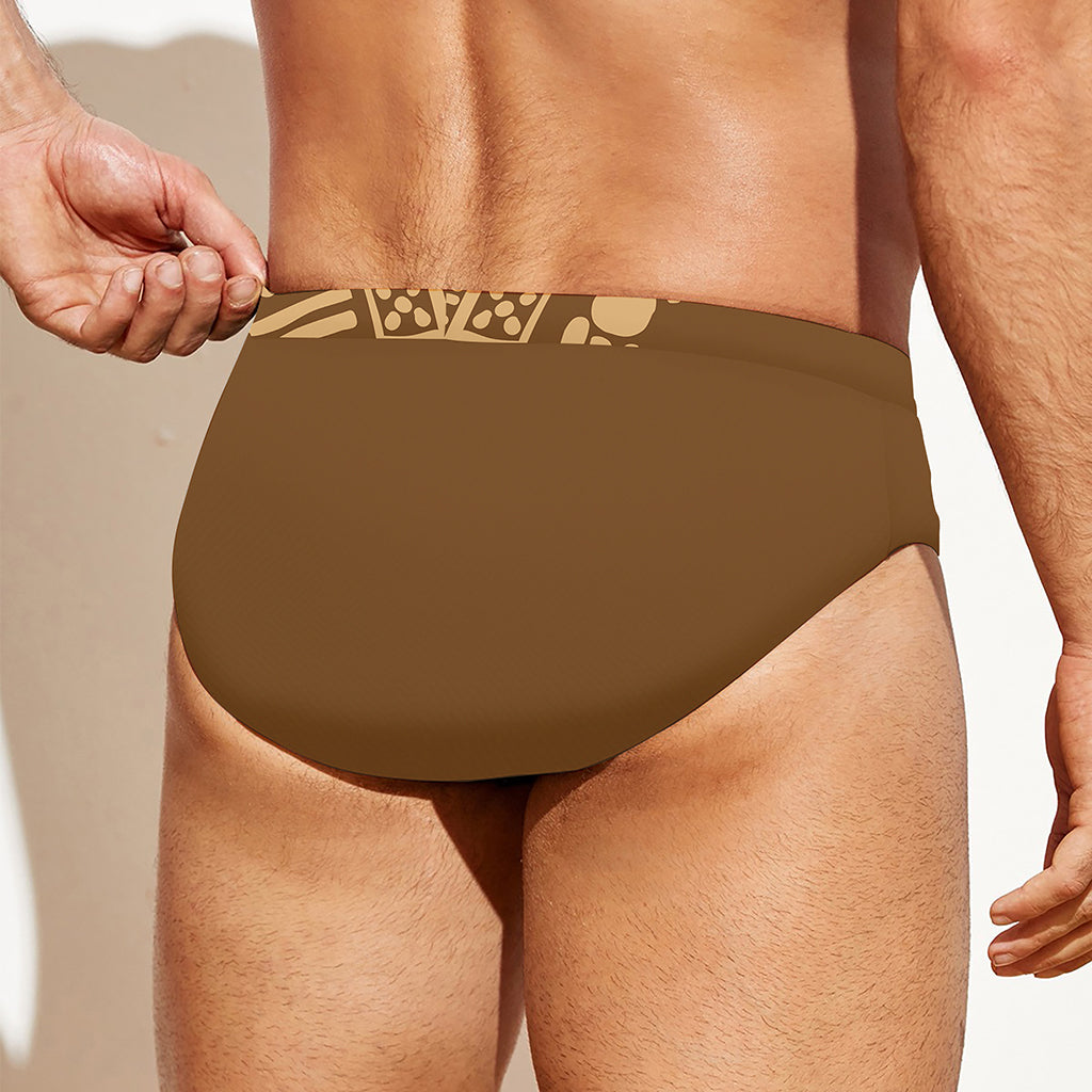 Mayan Circle Symbol Print Men's Swim Briefs