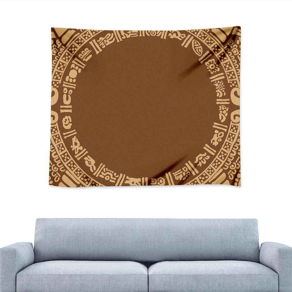 Mayan Circle Symbol Print Tapestry