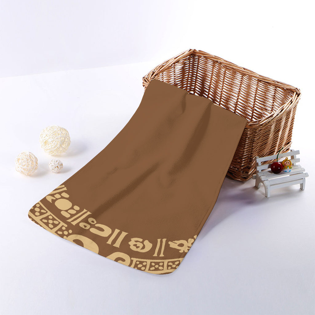 Mayan Circle Symbol Print Towel