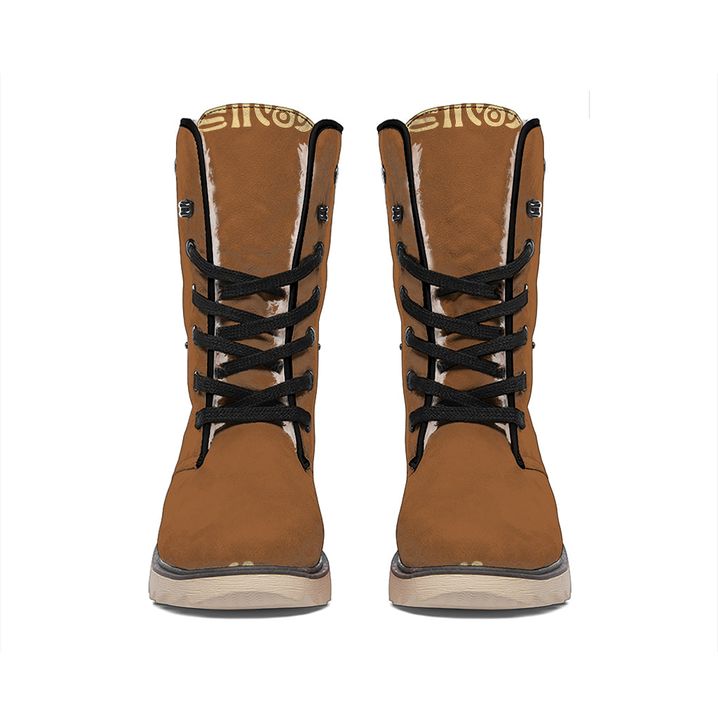 Mayan Circle Symbol Print Winter Boots