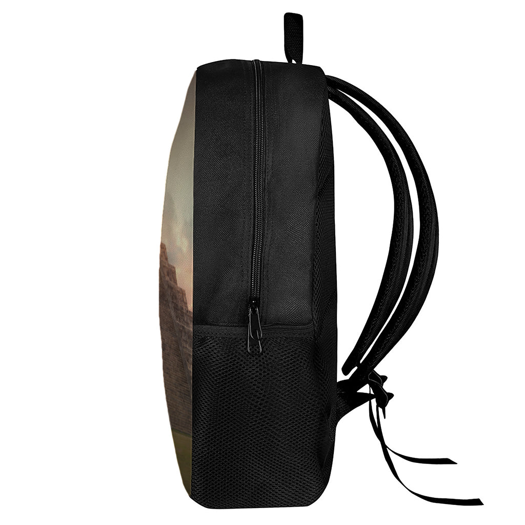 Mayan Pyramid Print 17 Inch Backpack