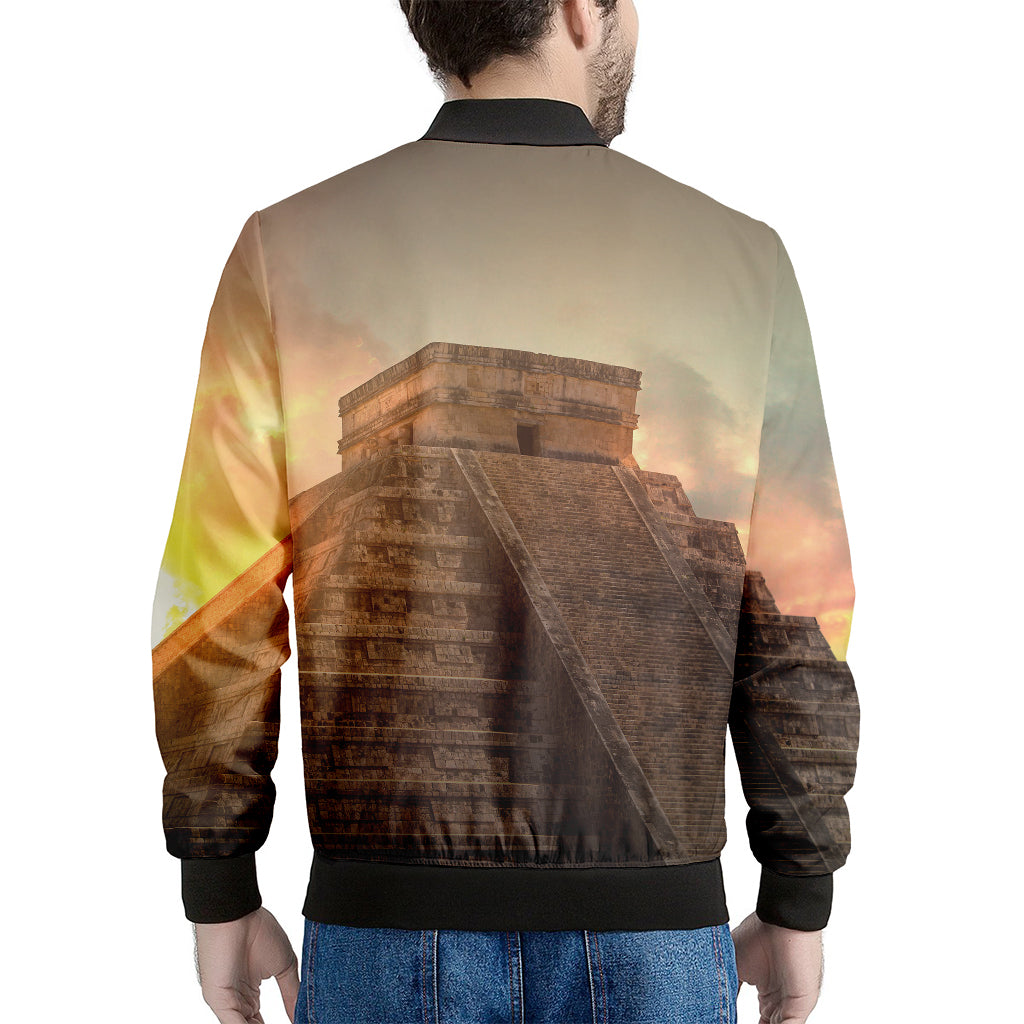 Mayan Pyramid Print Men's Bomber Jacket
