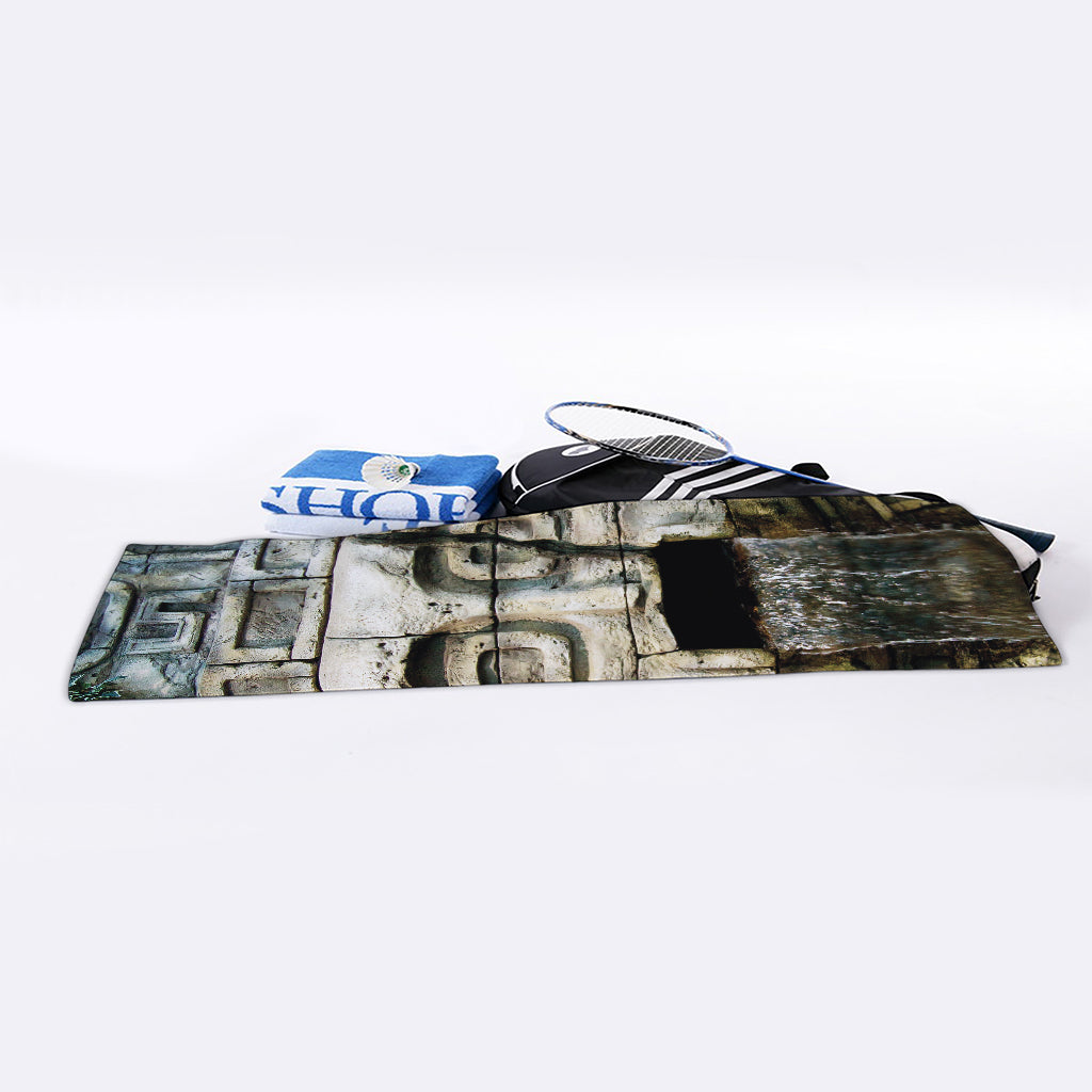 Mayan Stone Print Sports Towel