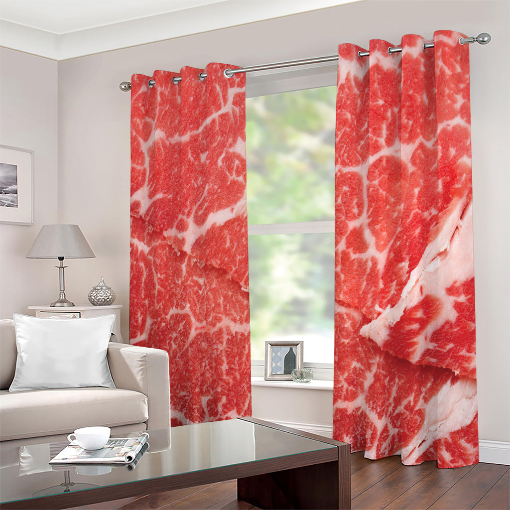 Meat Print Extra Wide Grommet Curtains