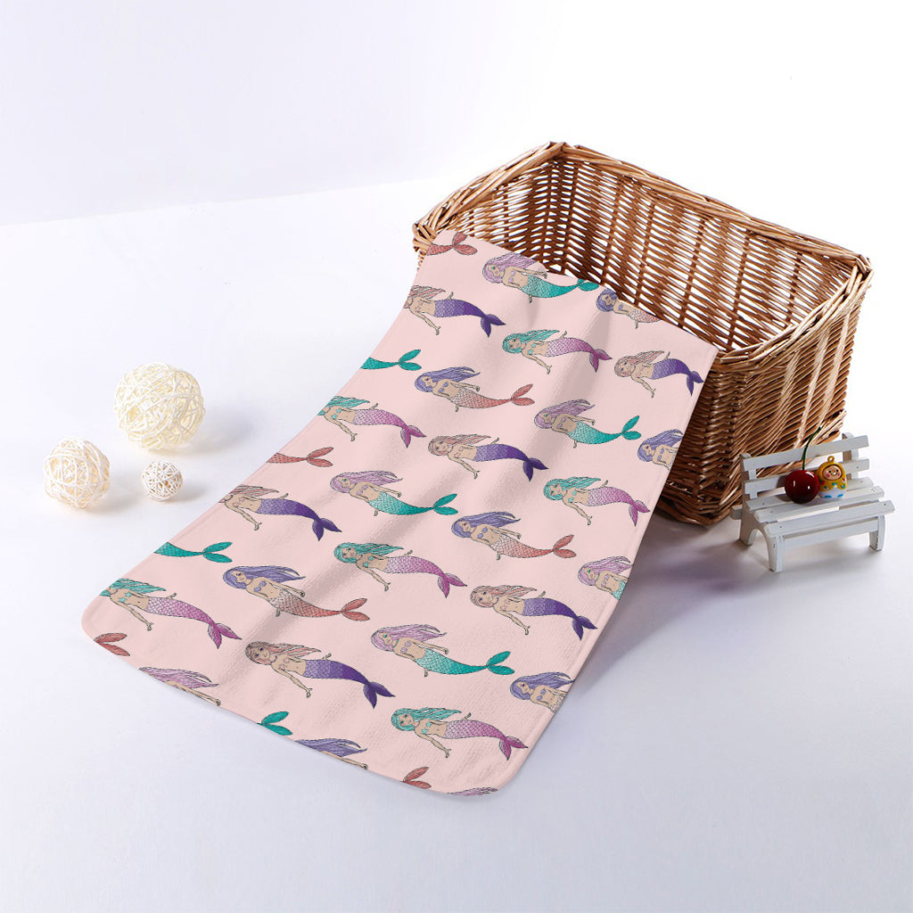 Mermaid Girls Pattern Print Towel