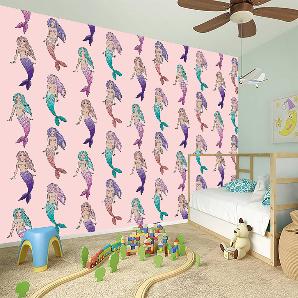 Mermaid Girls Pattern Print Wall Sticker