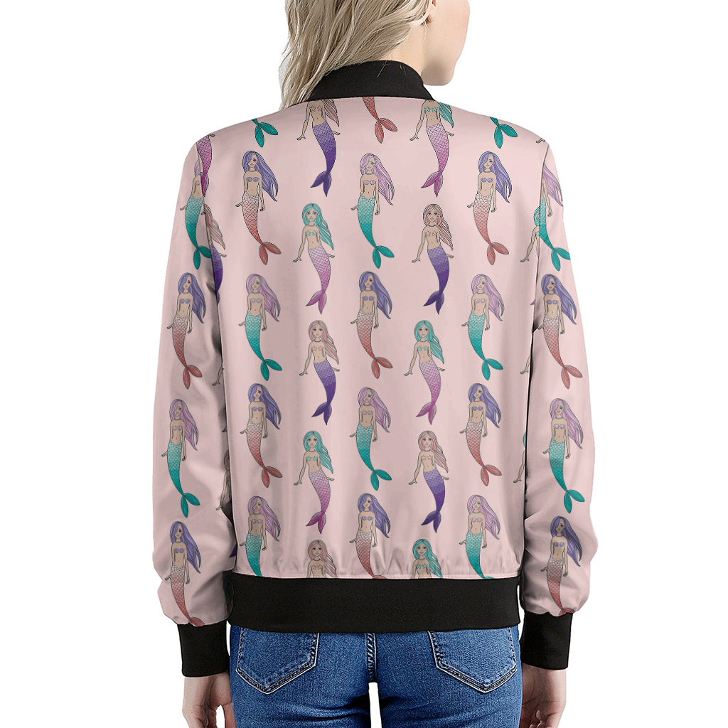 Mermaid Girls Pattern Print Women's Bomber Jacket