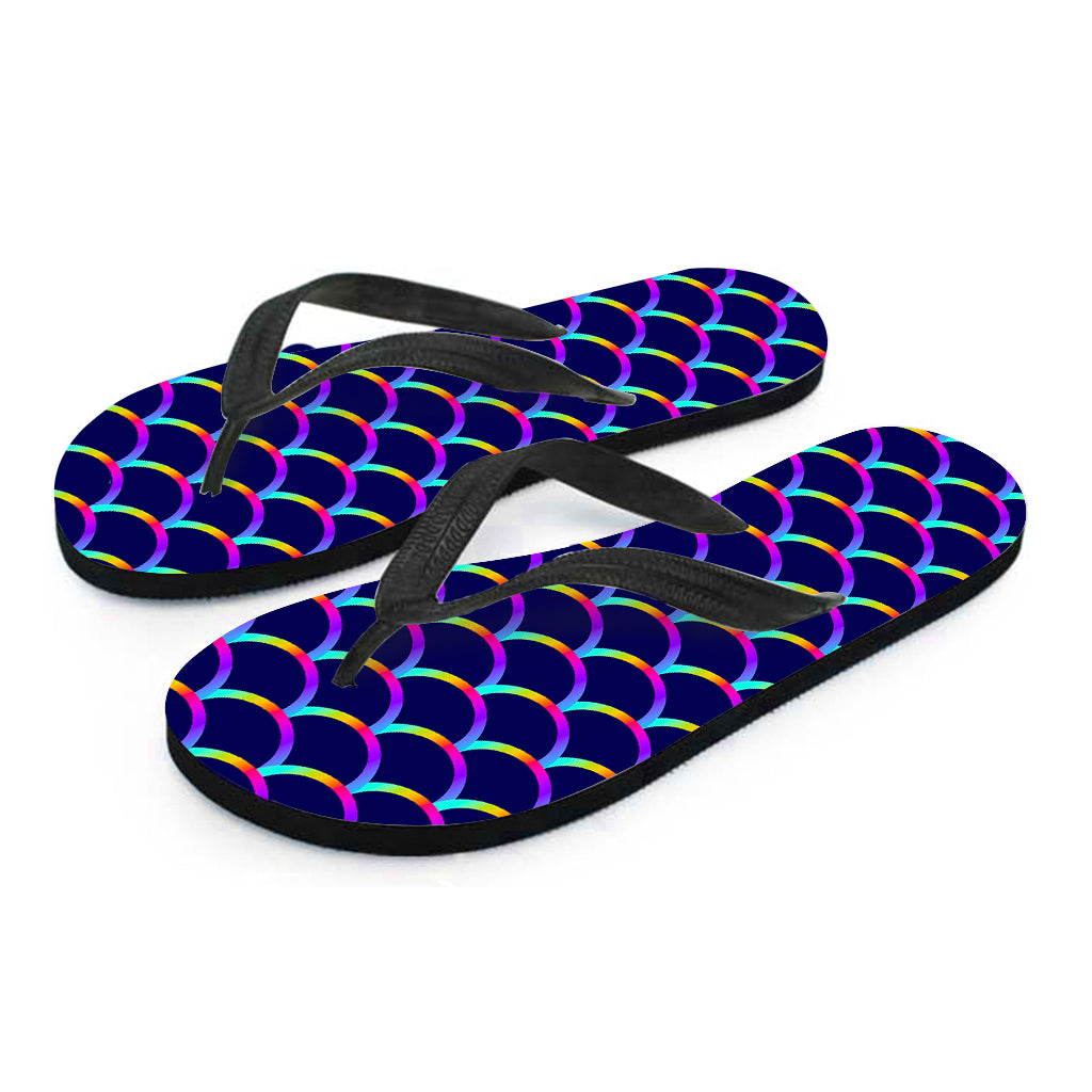 Mermaid Scales Pattern Print Flip Flops