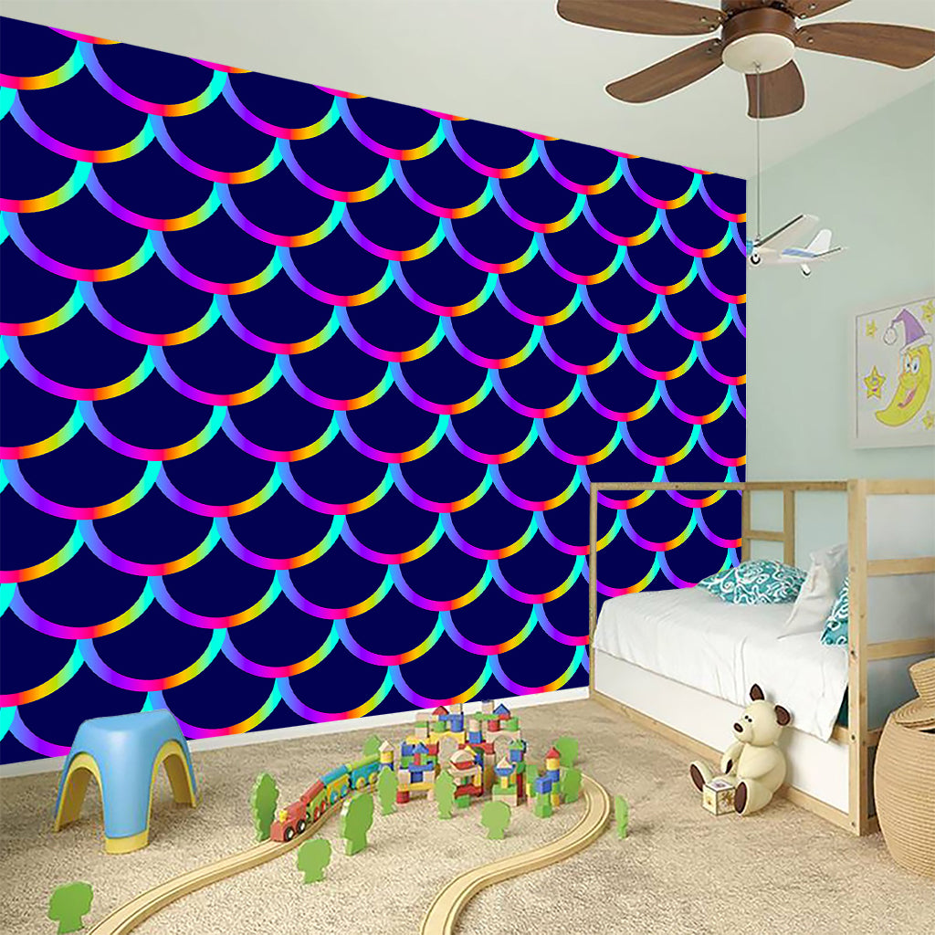 Mermaid Scales Pattern Print Wall Sticker