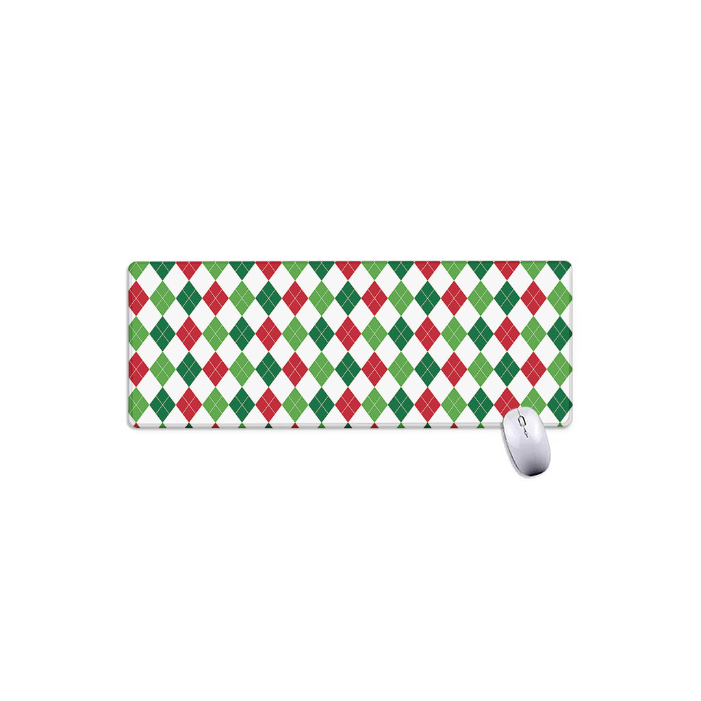 Merry Christmas Argyle Pattern Print Extended Mouse Pad