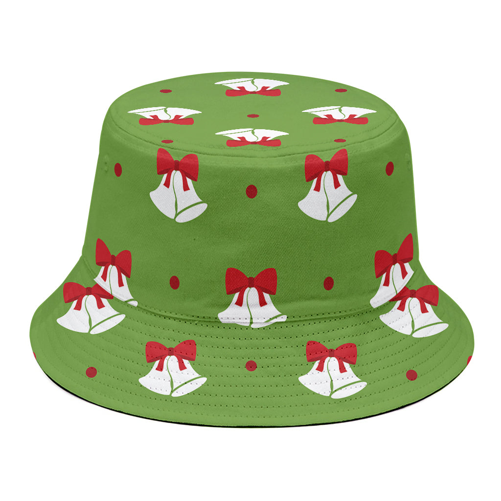 Merry Christmas Bells Pattern Print Bucket Hat