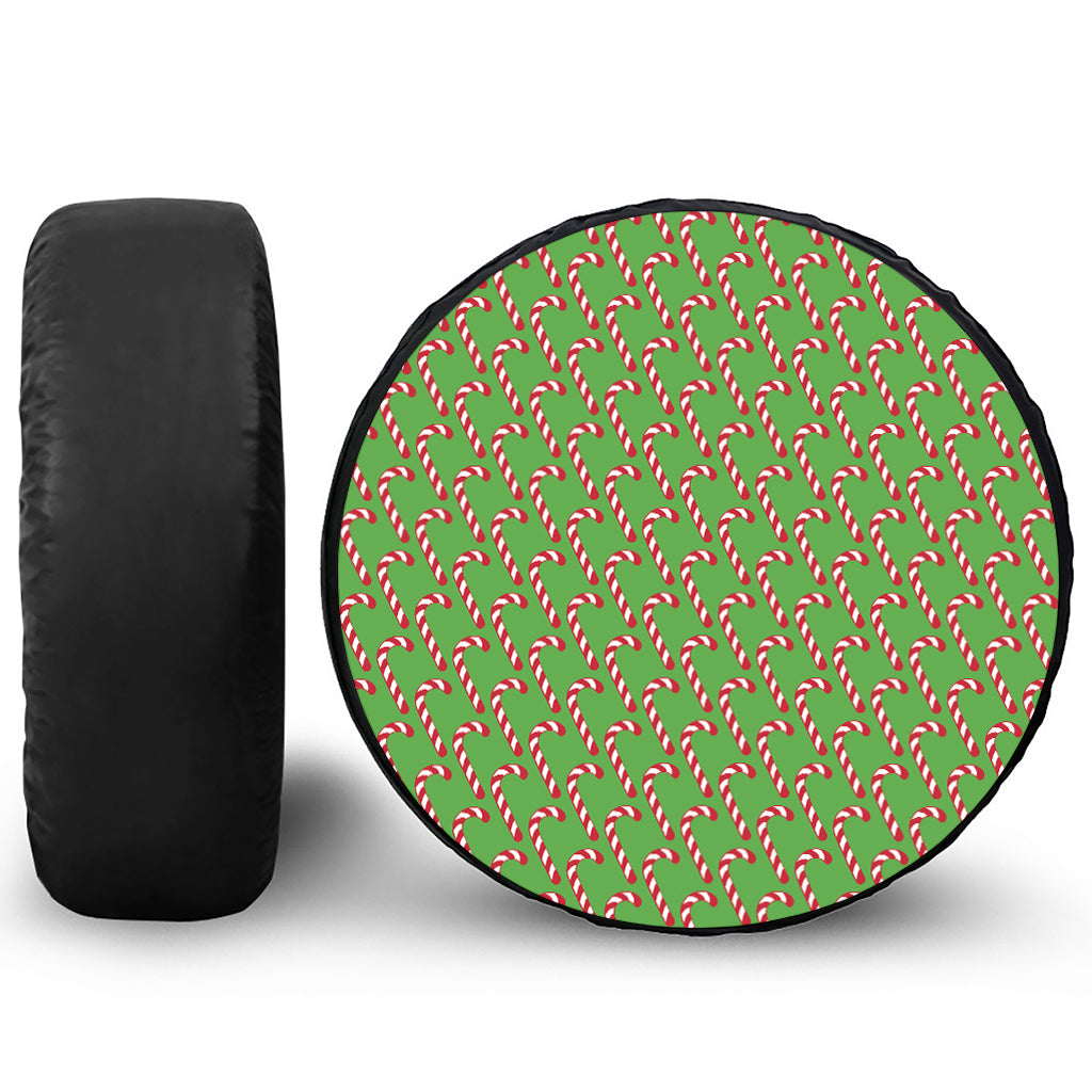Merry Christmas Candy Cane Pattern Print Tire Cover