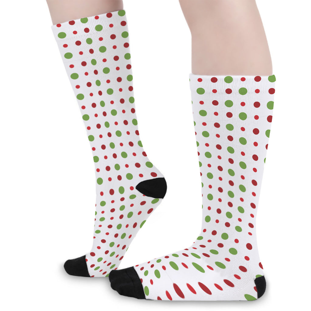 Merry Christmas Dots Pattern Print Long Socks