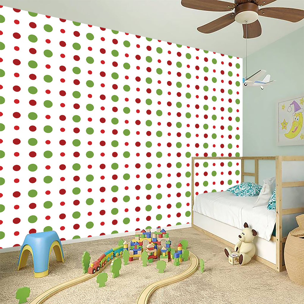 Merry Christmas Dots Pattern Print Wall Sticker